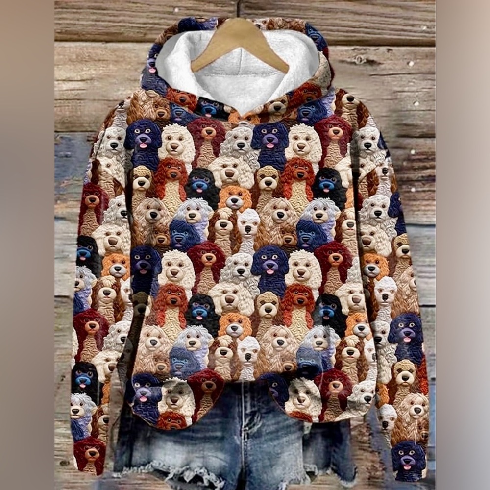 Dog Lovers Hoodie Sweatshirt Pullover, XL, P2P:25”
Long Sleeves, EUC